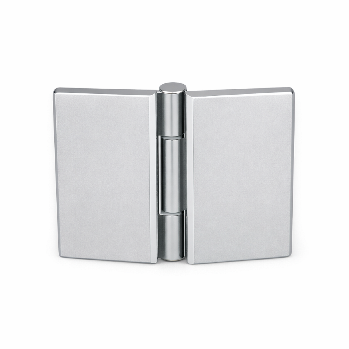 Bevelled bifold glass to glass shower hinge - Satin Chrome